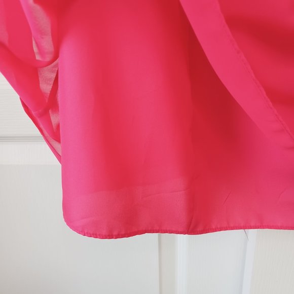 David's Bridal Women's Plus Punch Sheer Chiffon Tank With Rouching Dress Size 16 - Picture 6 of 16